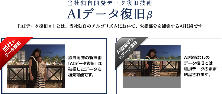 独自開発技術のAIデータ復旧